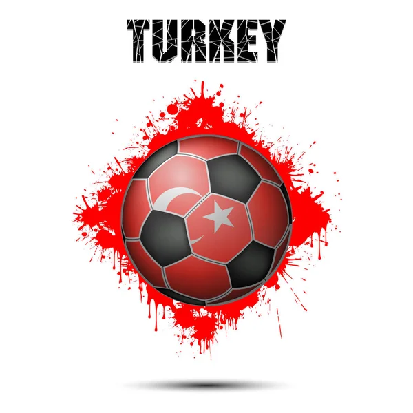 Fußball in der Farbe der Türkei — Stockvektor