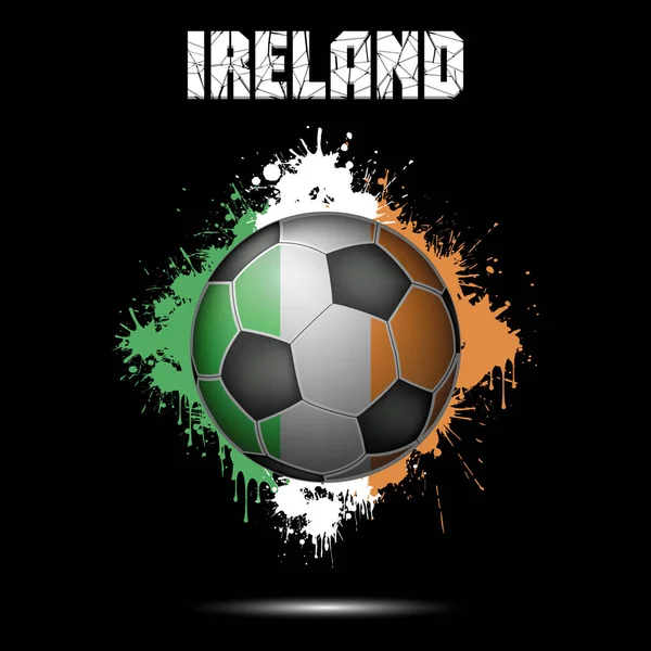 Soccer ball in the color of Ireland — Stock Vector
