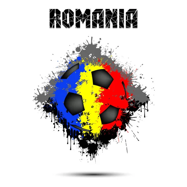 Pelota de fútbol en el color de Rumania — Archivo Imágenes Vectoriales