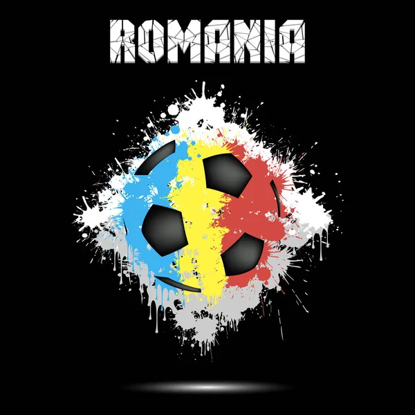 罗马尼亚颜色的足球 — 图库矢量图片
