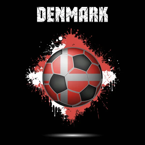 Fotbalový míč v barvě Dánska — Stockový vektor