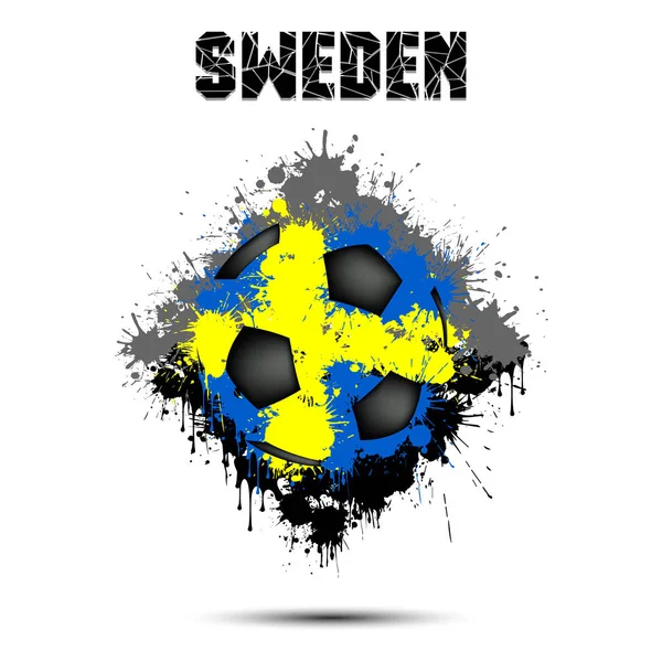 Футбольный мяч в цвете Швеции — стоковый вектор