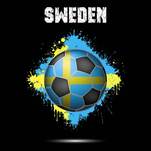 Футбольный мяч в цвете Швеции — стоковый вектор