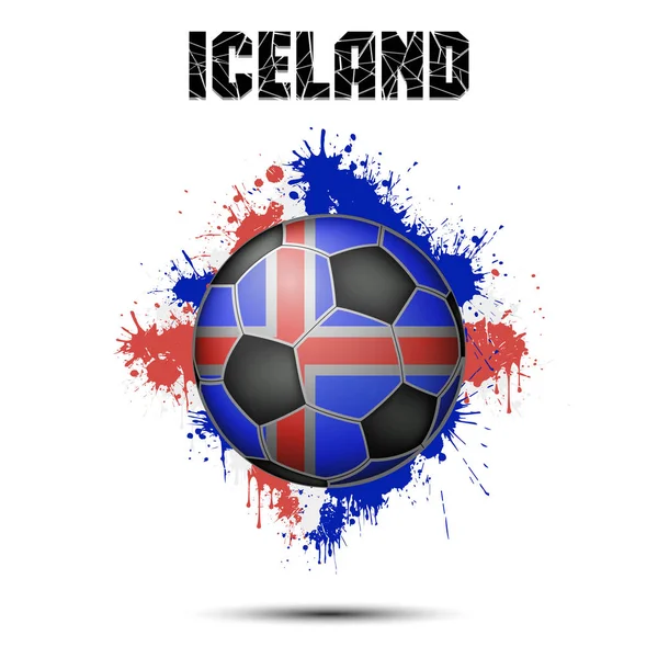 Pallone da calcio nel colore dell'Islanda — Vettoriale Stock