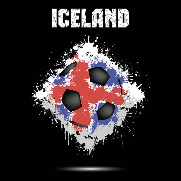 Pelota de fútbol en el color de Islandia — Vector de stock