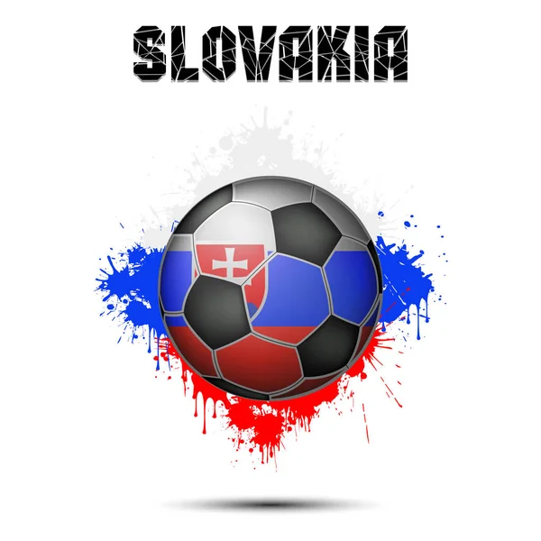 슬로바키아의 색상에 축구공 — 스톡 벡터