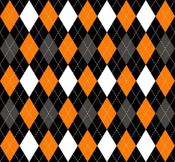 Halloween Argyle a cuadros. Fondo de jaula escocesa — Vector de stock