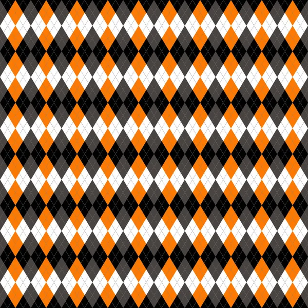 Halloween Argyle a cuadros. Fondo de jaula escocesa — Vector de stock