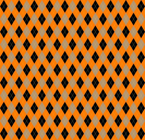 Halloween Argyle a cuadros. Fondo de jaula escocesa — Vector de stock