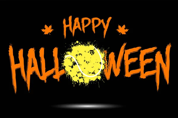 Joyeux Halloween et balle de tennis de taches — Image vectorielle