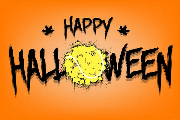 Joyeux Halloween et balle de tennis de taches — Image vectorielle