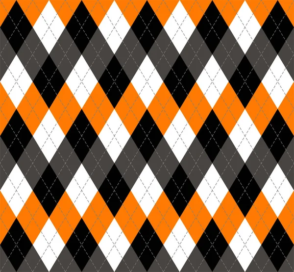 Halloween Argyle a cuadros. Fondo de jaula escocesa — Vector de stock