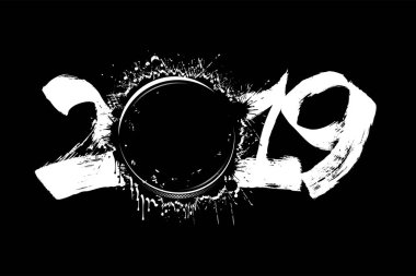 Soyut numarası 2019 ve lekeleri dan hokey diski