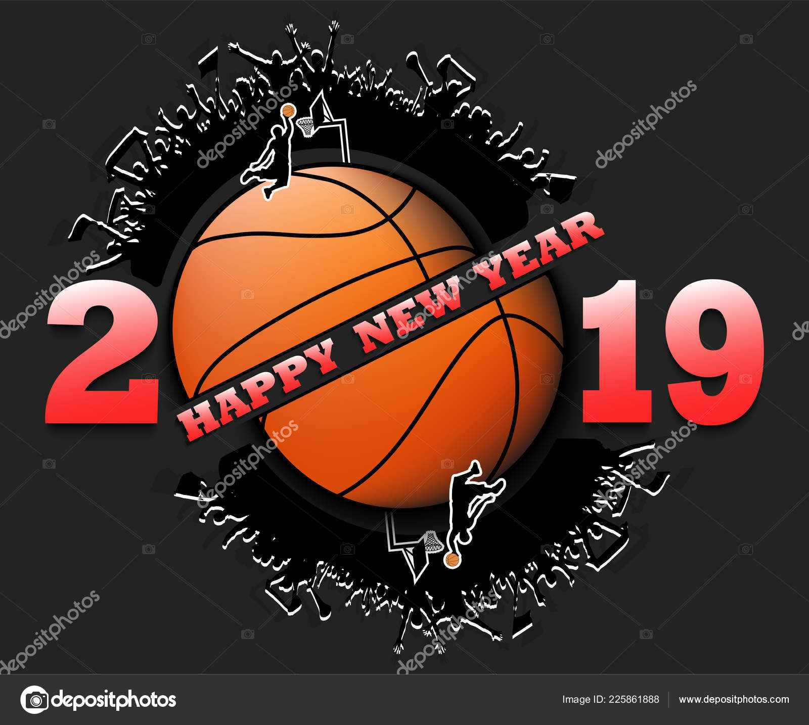 Happy New Year 19 And Basketball Ball Vector Image By C Mityay Pg Vector Stock Happy New Year 19 And Basketball Ball Vector Image By C Mityay Pg Vector Stock