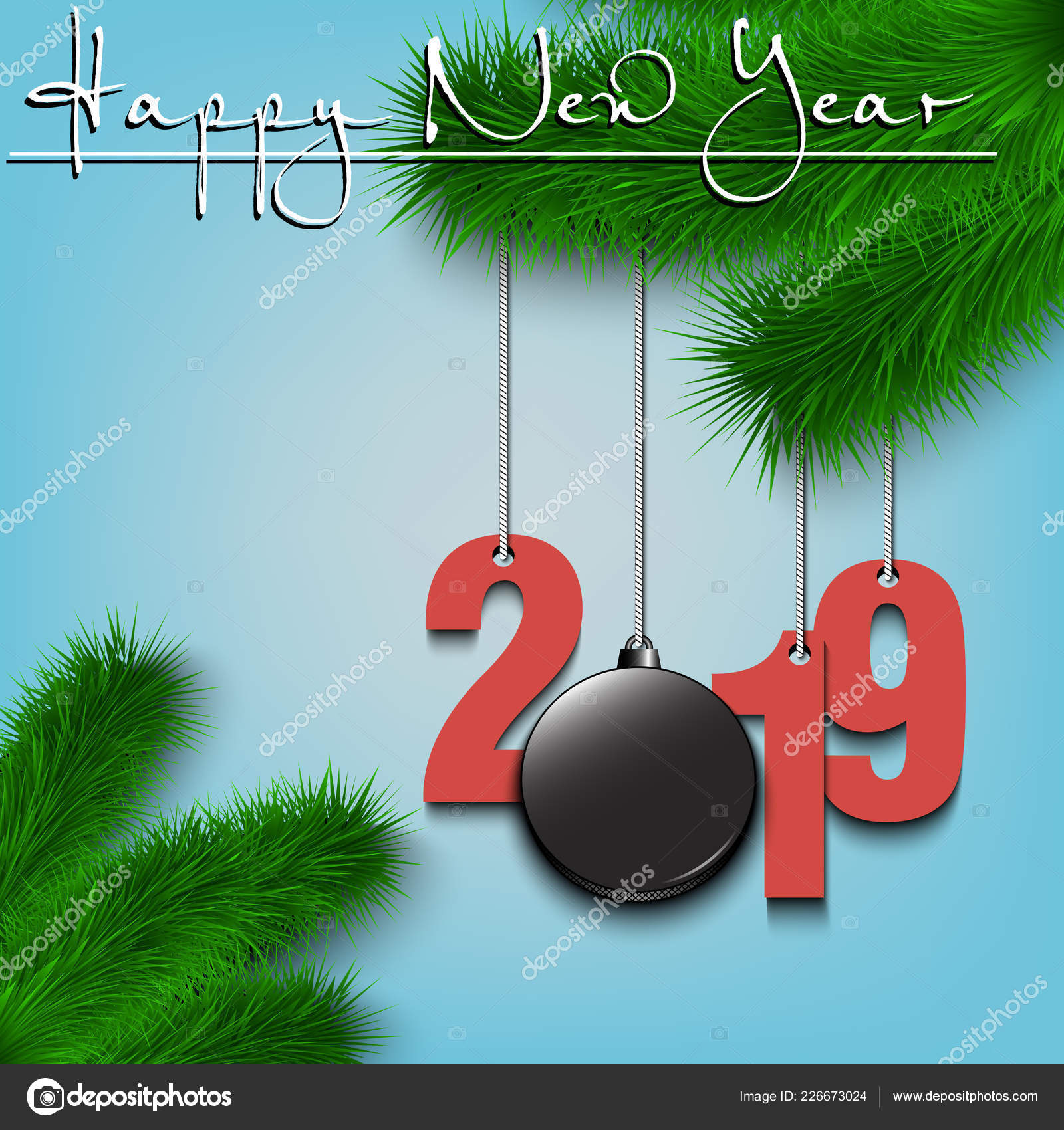 Happy New Year Numbers 2019 Hockey Puck Christmas