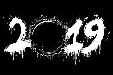 Soyut numarası 2019 ve lekeleri dan hokey diski