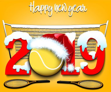 Yeni yıl sayıları 2019 ve tenis topu