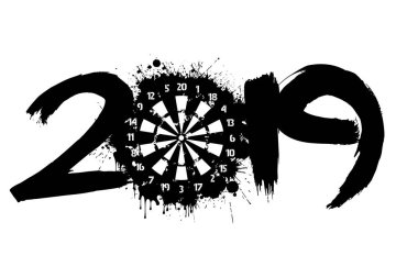 Soyut numarası 2019 ve lekeleri dan dart tahtası