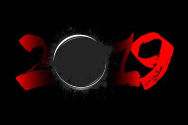 Soyut numarası 2019 ve lekeleri dan hokey diski