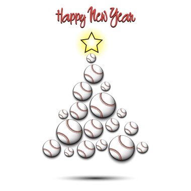 Noel ağacı üzerinden beyzbol topları