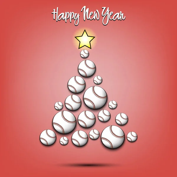 Christmas tree from baseball balls