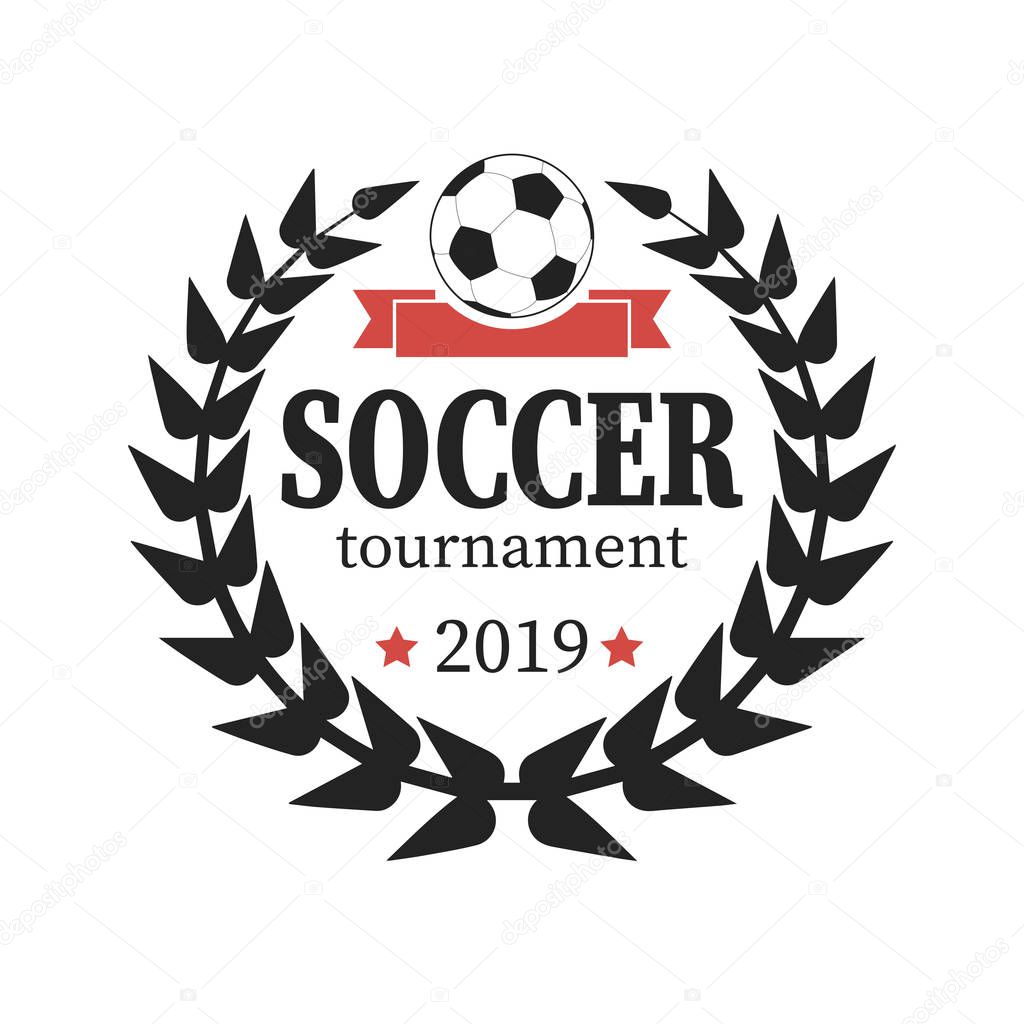 Soccer logo design template. Football emblem pattern.  Vintage Style. Isolated on white background. Vector illustration