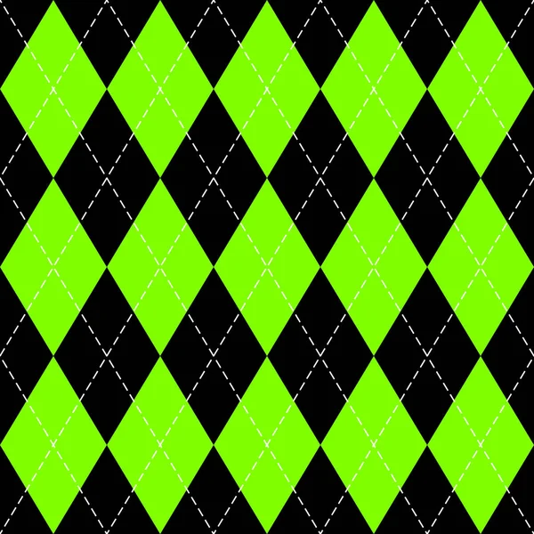 Argyle xadrez em cores verdes UFO —  Vetores de Stock