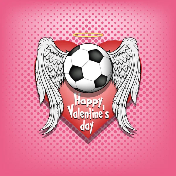 Feliz día de San Valentín y fútbol — Archivo Imágenes Vectoriales