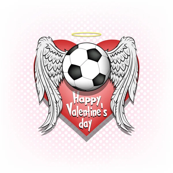 Feliz día de San Valentín y fútbol — Archivo Imágenes Vectoriales