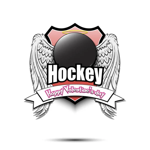 Happy dag van de Valentijnskaart en Hockey — Stockvector