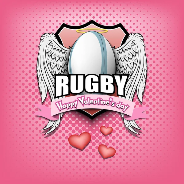 Feliz día de San Valentín y Rugby — Archivo Imágenes Vectoriales