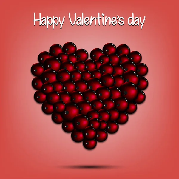 С Днем Святого Валентина. Сердце из шаров для боулинга — стоковый вектор