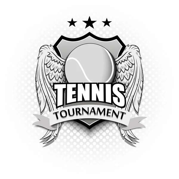 Design modello logo tennis — Vettoriale Stock