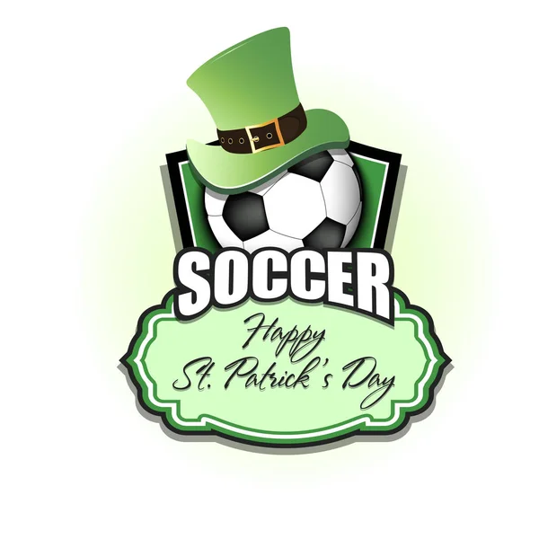 ハッピー聖パトリックの日とサッカー ボール — ストックベクタ