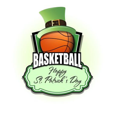 Happy St. Patrick day and Basketball ball clipart