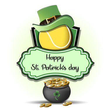 Happy St. Patrick day and Tennis ball clipart