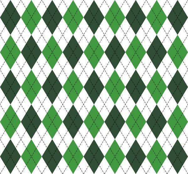 St. Patricks Day Argyle. Muster Schottischer Käfig — Stockvektor