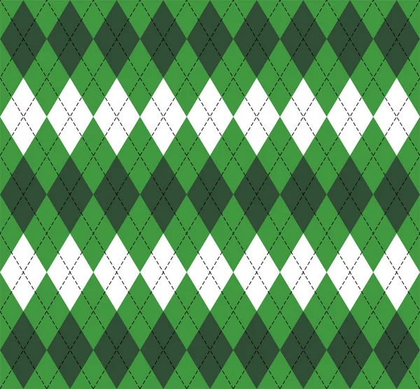 St. Patricks Day Argyle. Muster Schottischer Käfig — Stockvektor