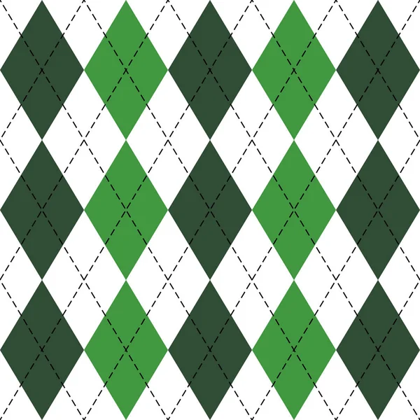 St. Patricks day Argyle. Pattern Scottish cage — Stock Vector