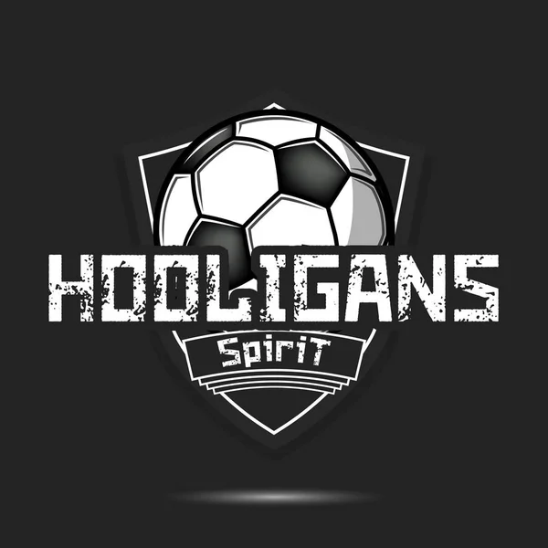 Logo de fútbol. Fútbol espíritu hooligans — Vector de stock