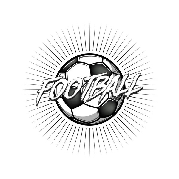Ballon de football avec coup de soleil sur fond isolé — Image vectorielle