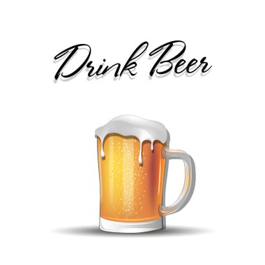 Bira iç. Köpük ile bira kupa