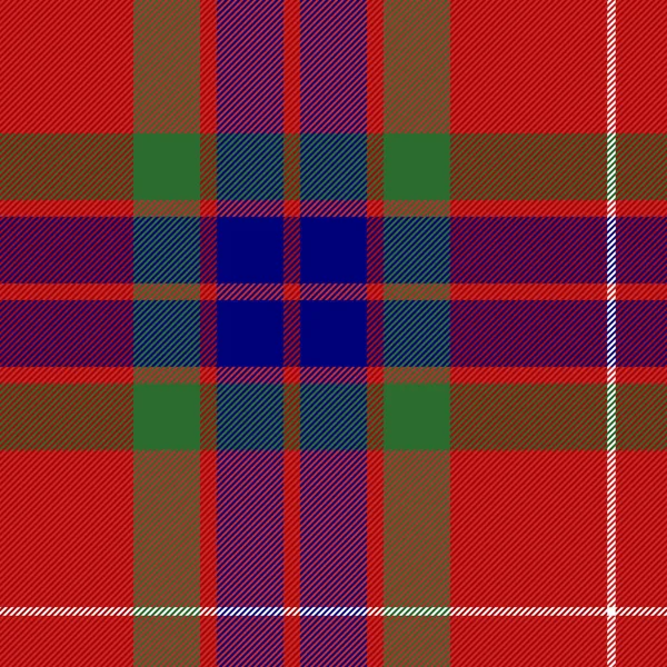 Fraser tartan Plaid. Patroon Schotse kooi — Stockvector