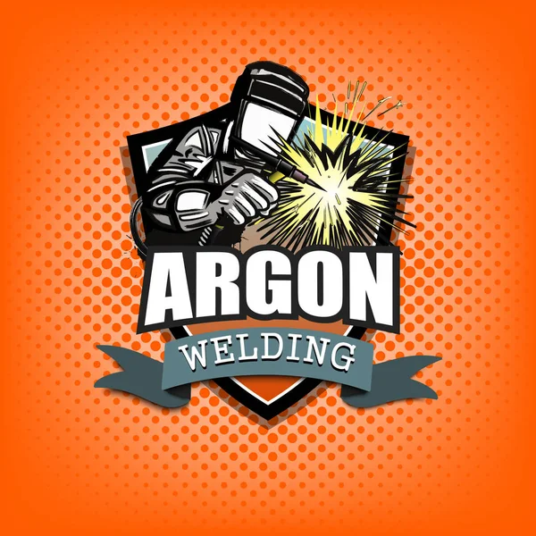 Argon welding logo template design — Stock Vector