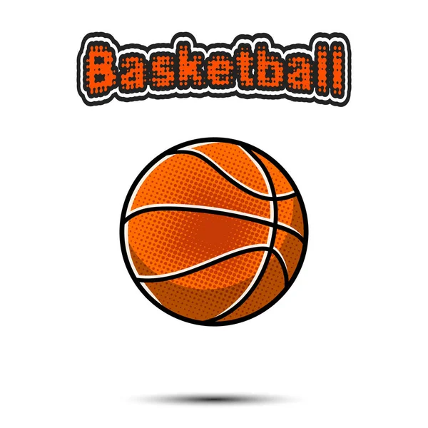 Ícone de bola de basquete vintage — Vetor de Stock