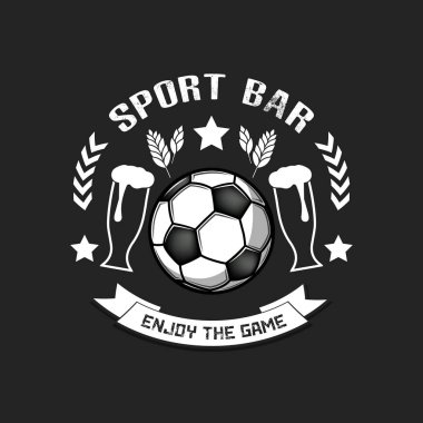 Logo futbol topu ve bira bardağı
