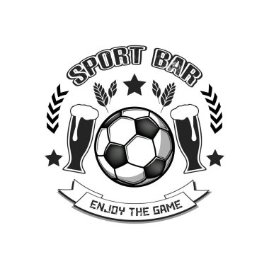 Logo futbol topu ve bira bardağı