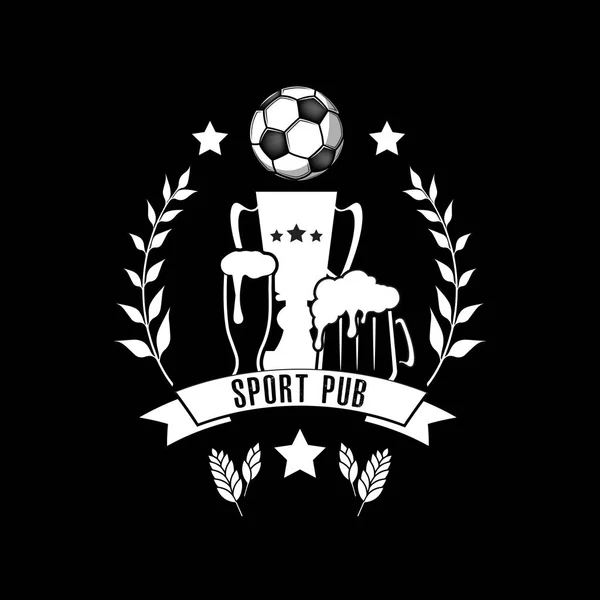Logo soccer sport pub — Stock Vector