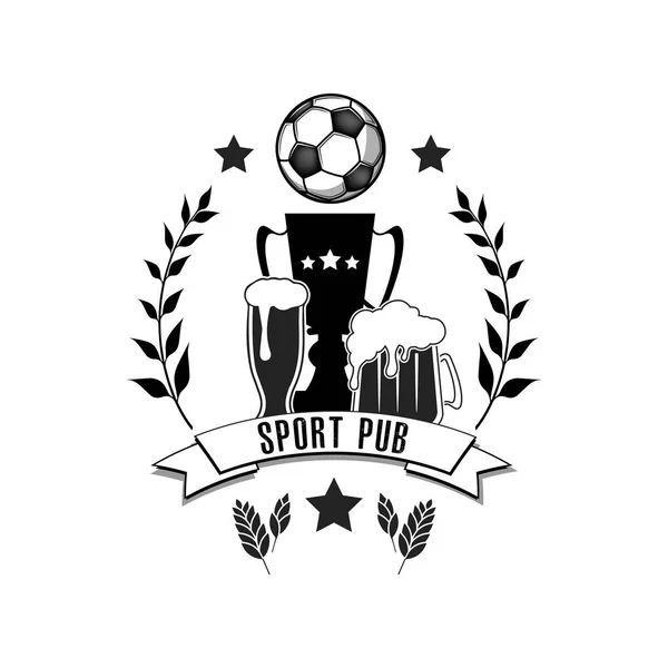 Logo futebol esporte pub — Vetor de Stock