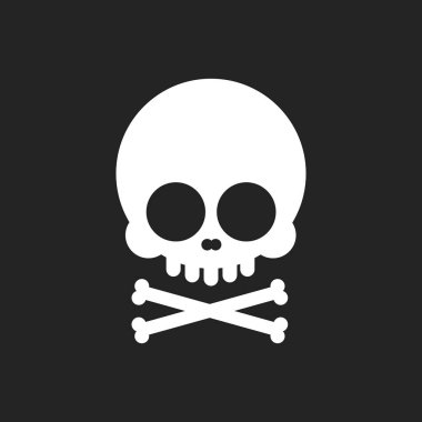 Kafatası simgesi. Kemikli kafatası tasarım şablonu